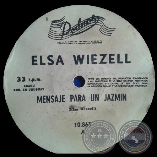 MENSAJE PARA UN JAZMÍN - Autora: ELSA WIEZELL - Año 1973